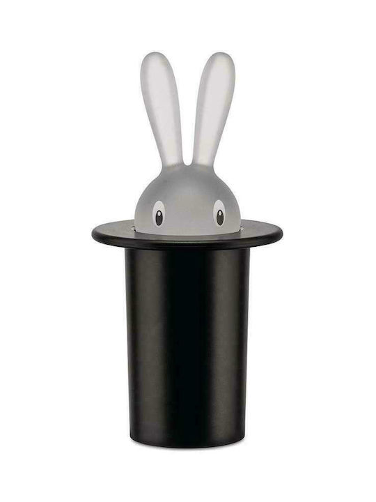 Alessi Toothpicks Case Magic Bunny Plastic 7x7x14cm Black
