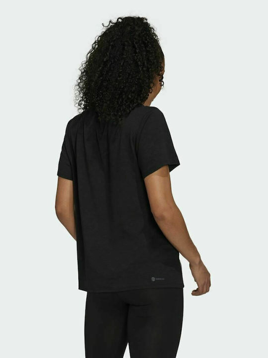 Adidas Trainicons 3-Stripes Women's Athletic T-shirt Fast Drying Black