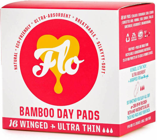 Here We Flo Bamboo Day Ultra Thin Absorbante cu aripi 16buc