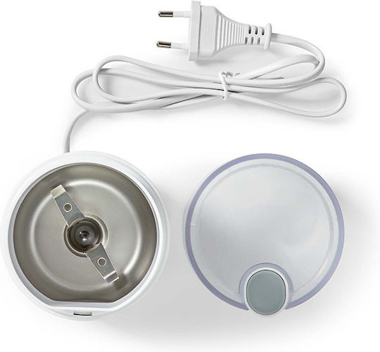 Nedis Râșniță electrică pentru cafea 150W cu capacitate de boabe 70gr și 3 niveluri de măcinare Alb