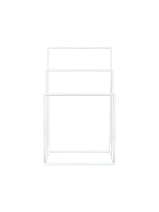 vidaXL Triple Floor Standing Bathroom Freestanding Coat Rack ​48x79cm White