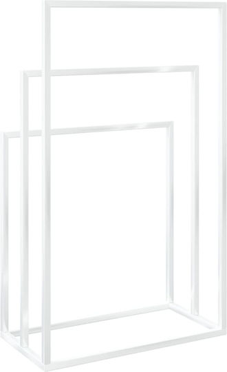 vidaXL Triple Floor Standing Bathroom Freestanding Coat Rack ​48x79cm White