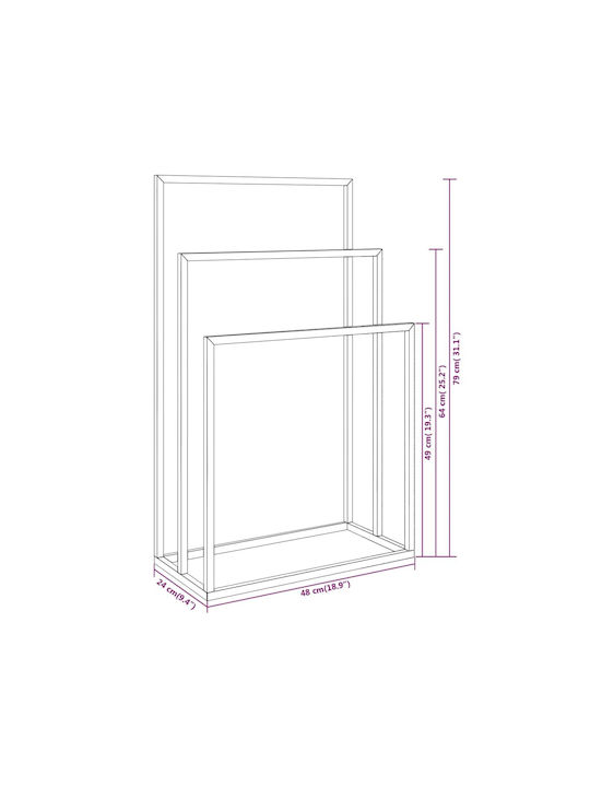 vidaXL Triple Floor Standing Bathroom Freestanding Coat Rack ​48x79cm White