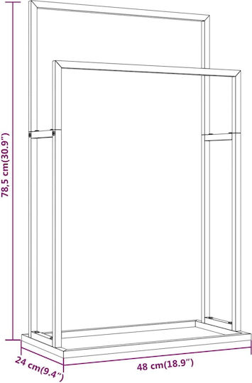 vidaXL Freistehender Kleiderständer Badezimmer Doppelt ​48x78.5cm Goldener