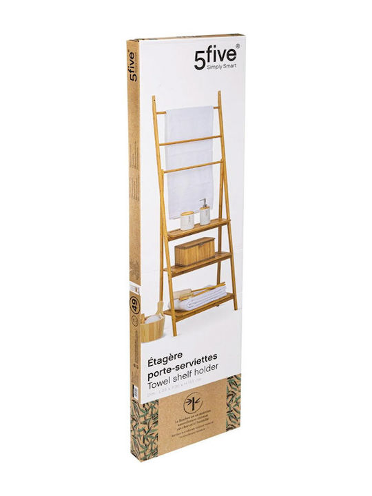 5Five 161049 Επιδαπέδια Ραφιέρα Μπάνιου Bamboo με 3 Ράφια 53.2x32.4x152cm