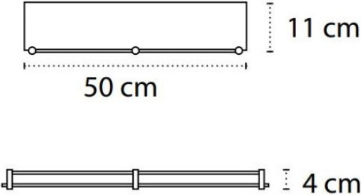 Karag Mensole Wall Mounted Glass Bathroom Shelf 50x11x4cm Satin