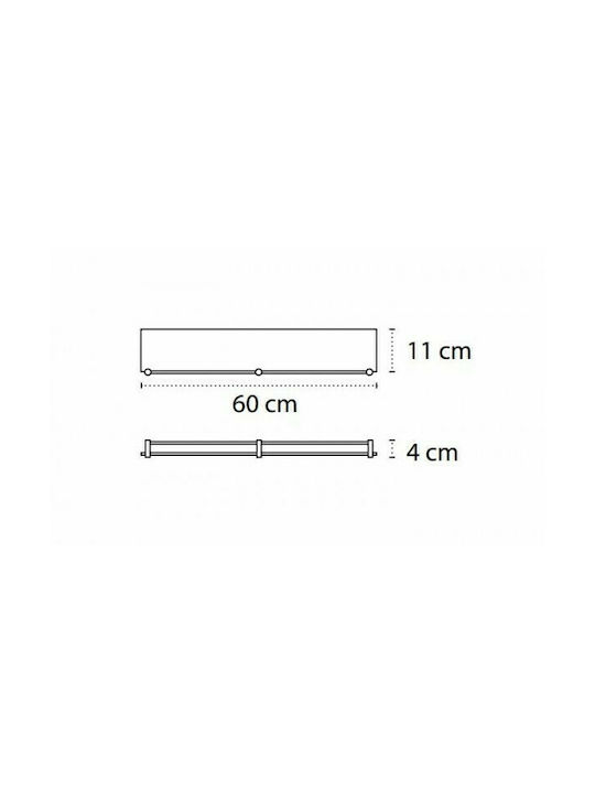 Karag Wall Mounted Bathroom Shelf Glass 60x11x4cm Silver