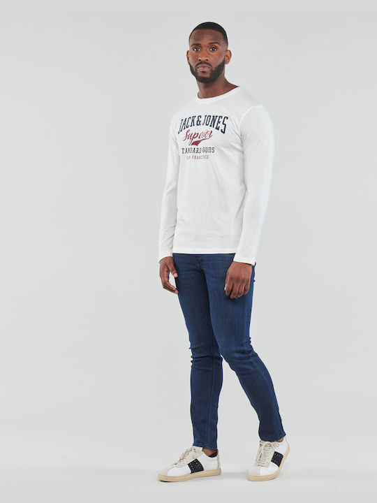 Jack & Jones Ανδρική Μπλούζα Μακρυμάνικη Λευκή