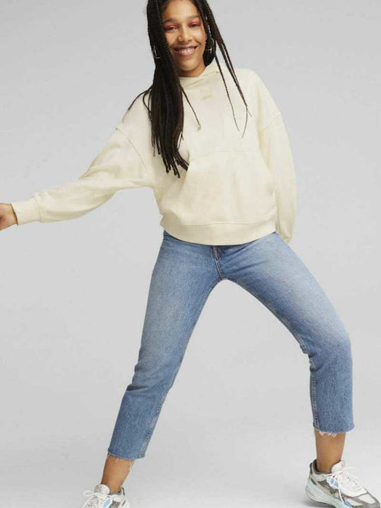 PUMA Classics Φούτερ Λευκό με Κουκούλα