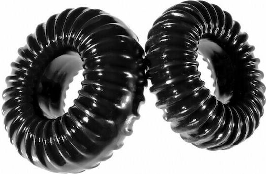 Perfect Fit Brand XPlay Gear Ribbed Cock Rings Mixed Pack Σετ Δαχτυλίδια Πέους Μαύρα