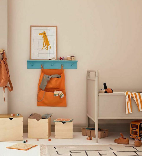 Kids Concept Παιδική Κρεμάστρα Ξύλινη με Ράφι 60x9x10εκ.