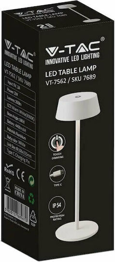 V-TAC Metal Table Lamp LED with White Shade and Base