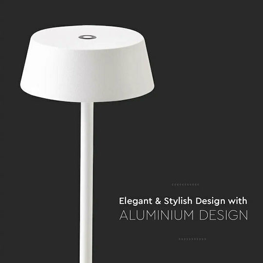 V-TAC Metal Table Lamp LED with White Shade and Base