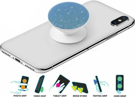 Pop Socket Κινητού Glitter Γαλάζιο