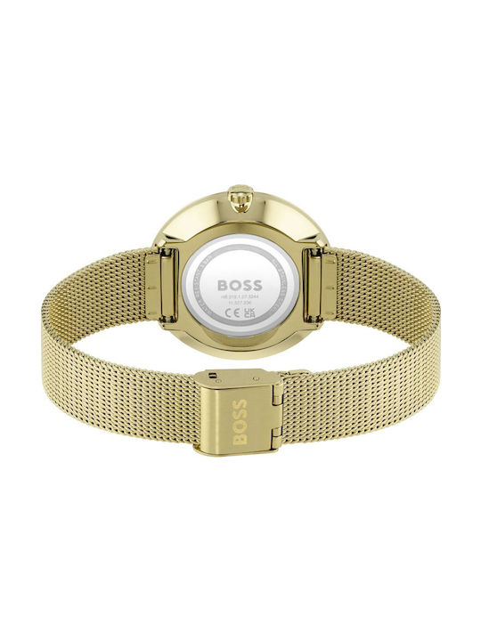 Hugo Boss Red Praise Watch with Gold Metal Bracelet