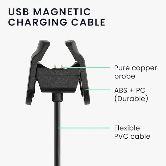 KWmobile USB-Ladekabel Ladegerät für Mi Band 3/Mi Smart Band 4 Schwarzς