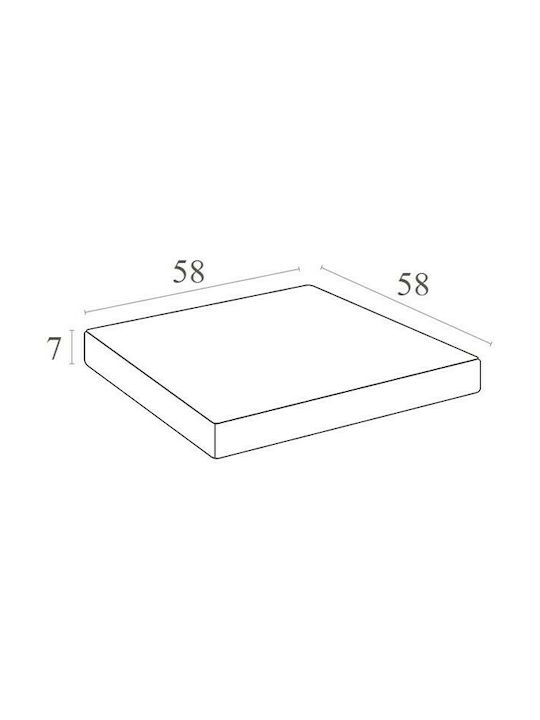Zita Plus Garden Chair Cushion with Backrest Monaco White 58x58cm