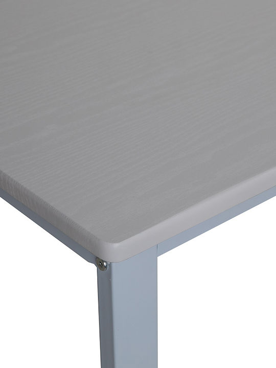 Γραφείο Formula Ξύλινο Λευκό με Μεταλλικά Πόδια 120x60x75εκ.