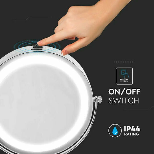 V-TAC Makeup Mirror Tabletop with Light 7x7cm White
