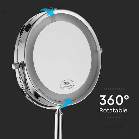 V-TAC Makeup Mirror Tabletop with Light 7x7cm White