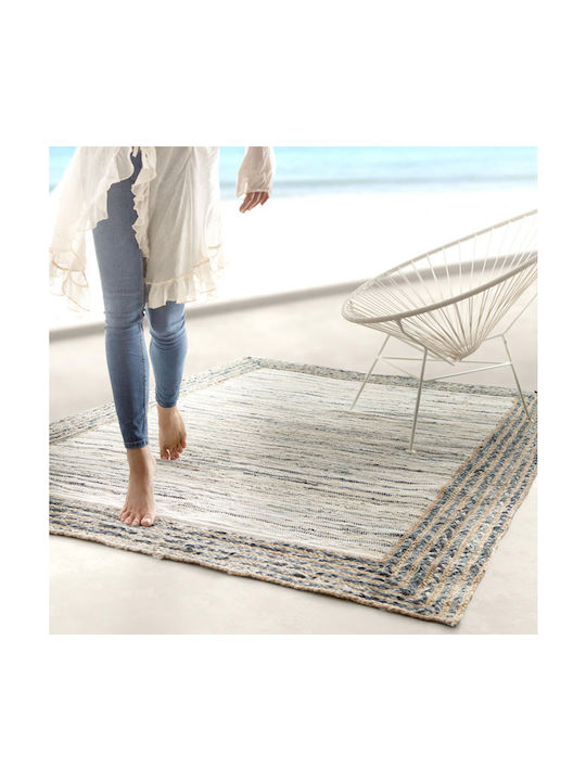 Guy Laroche Kilim Teppich Rechteckig Sommer aus Jute Beige