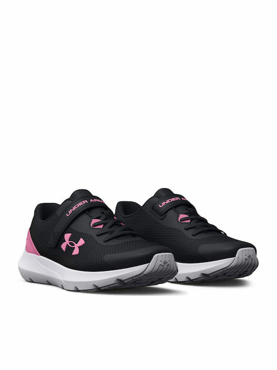 GPS Surge Kids Sports Shoes Running with Hoop & Loop Closure Black