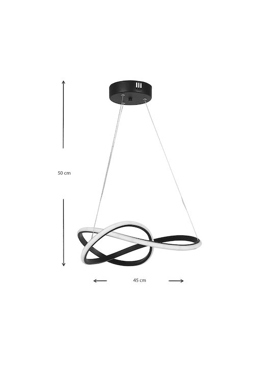 Megapap Luciano Κρεμαστό Φωτιστικό Μαύρο LED 47x40x60εκ.