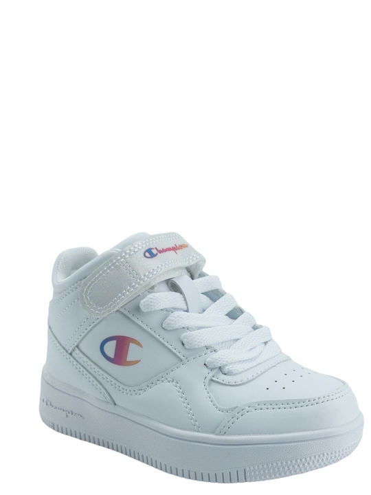 Rebound Vintage ID PS Kids Sports Shoes Basketball with Hoop & Loop Closure White