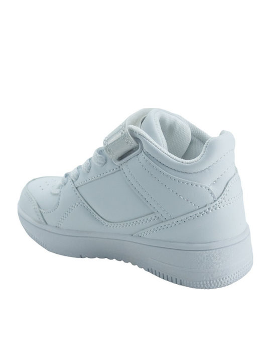Rebound Vintage ID PS Kids Sports Shoes Basketball with Hoop & Loop Closure White