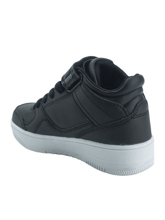Rebound Vintage MID Kids Sports Shoes Basketball with Hoop & Loop Closure Black