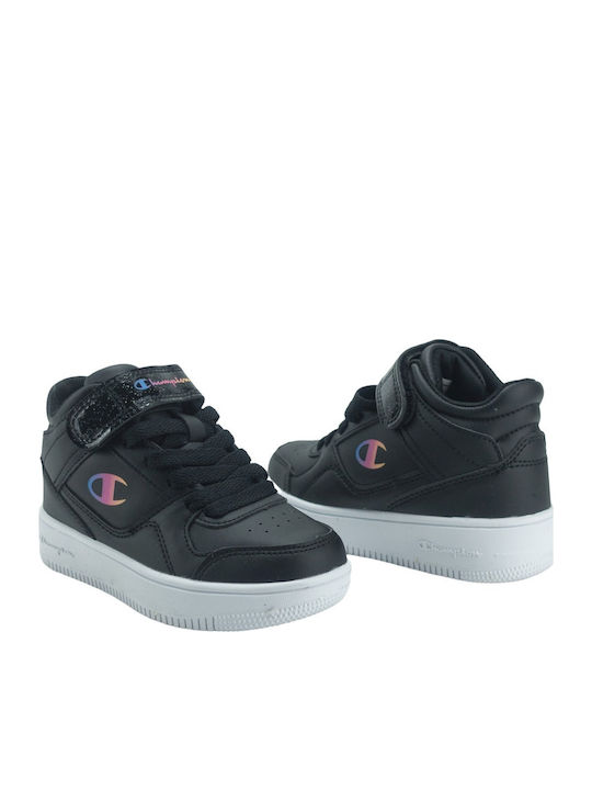 Rebound Vintage MID Kids Sports Shoes Basketball with Hoop & Loop Closure Black