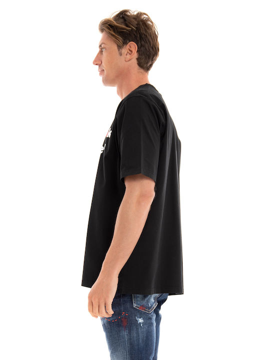 Dsquared2 T-shirt Bărbătesc cu Mânecă Scurtă Negru