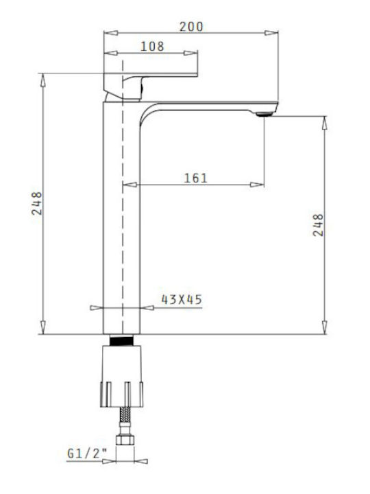 Pyramis Arona XL Миксер Смесител за мивка Висока