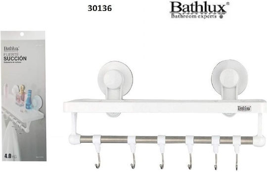 Bathlux 30136 Wall Mounted Bathroom Shelf Plastic 32x11.7x13.9cm White