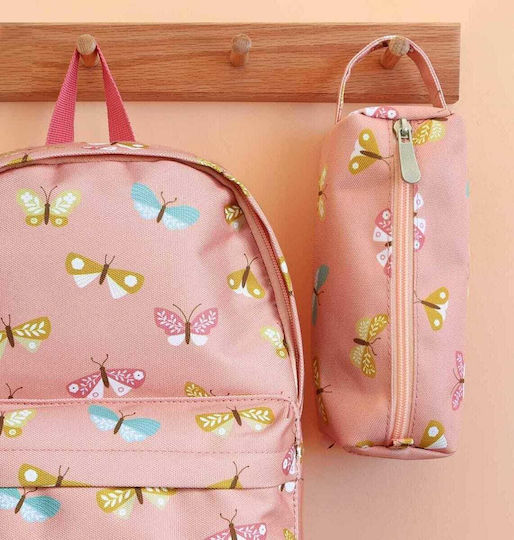 A Little Lovely Company Butterflies Κασετίνα Βαρελάκι Ροζ