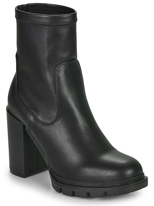 Gioseppo Putscheid Leather Women's Ankle Boots with High Heel Black