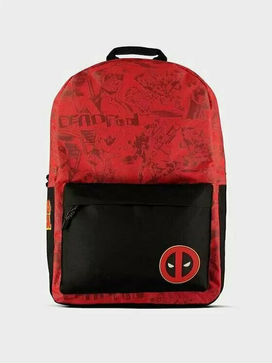 Difuzed Marvel Deadpool Graffiti School Backpack for Junior High and High School Red