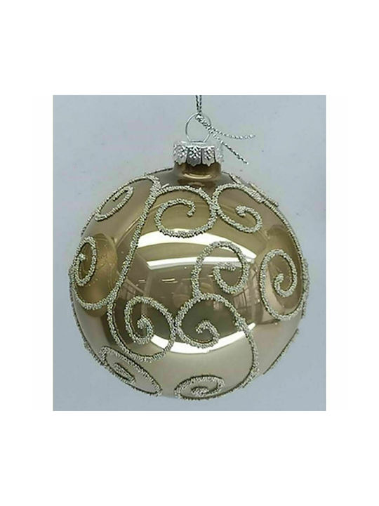 Iliadis Weihnachtshänger Kugel Ornament Glas Gold 8cm Set 6Stück