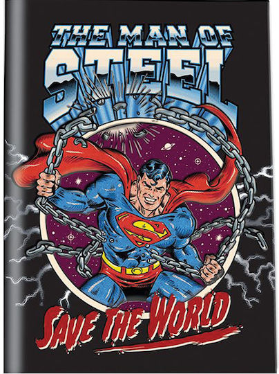Graffiti Τετράδιο Ριγέ Β5 50 Φύλλων Superman Μαύρο