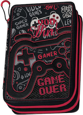 Graffiti Video Game Pencil Case Full with 2 Compartments Red