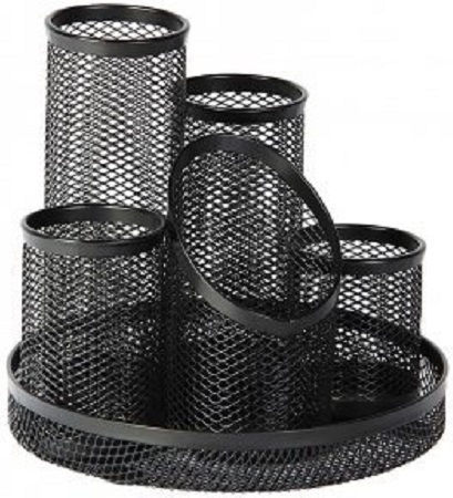 Metalică Suport pentru creioane în Culoare Negru 15x5x15cm