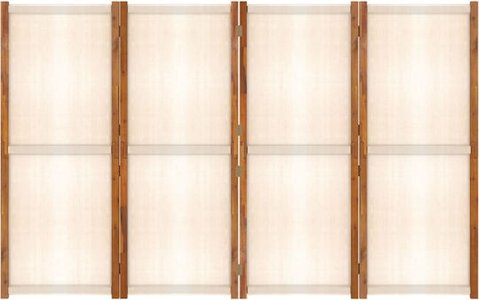 vidaXL Dekorativer Raumteiler Stoff mit 4 Paneelen White Cream 280x180cm