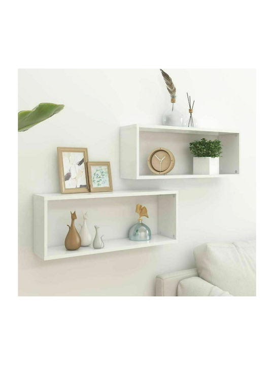 Shelves Wall White 2pcs 60x15x23cm