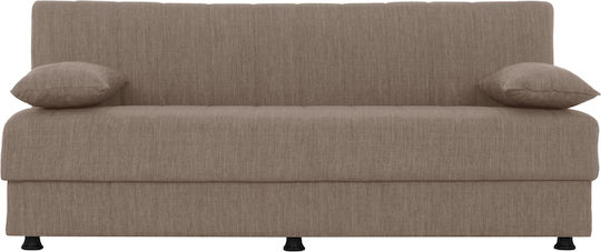 Andri Three-Seater Couch Bed with Storage Space Beige 180x72x77 cm