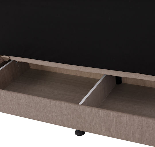Andri Three-Seater Couch Bed with Storage Space Beige 180x72x77 cm