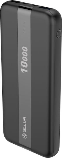 Tellur PBC103 Power Bank 10000mAh με 2 Θύρες USB-A και Θύρα USB-C Μαύρο