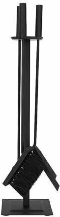 Kaminer PK012 Inox Fireplace Tool Set with Stand Holder Silver