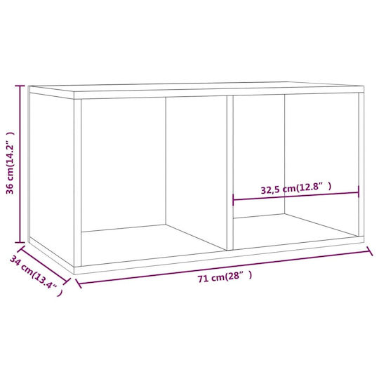 vidaXL cu 1 Rafturi Sonoma Gray 71x36x34cm