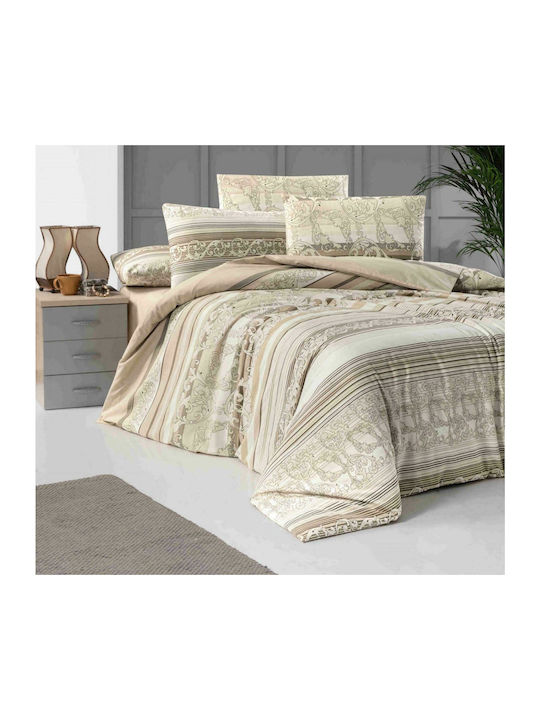 Linea Home Aria Single Cotton Duvet Cover 160x240 Μπεζ