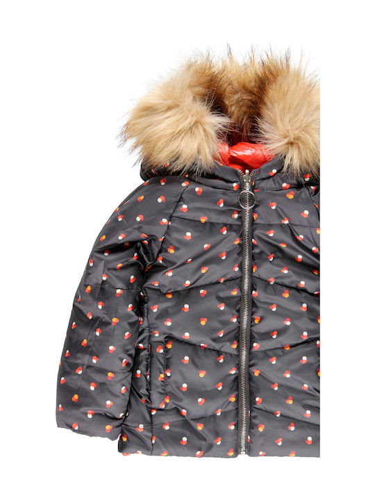 Kids' Parka Short Double Sided with Hood Multicolour
